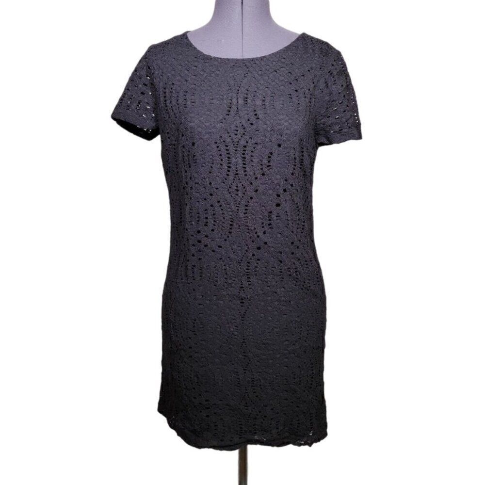 J. Crew Black Lace Pencil Dress Sz 4